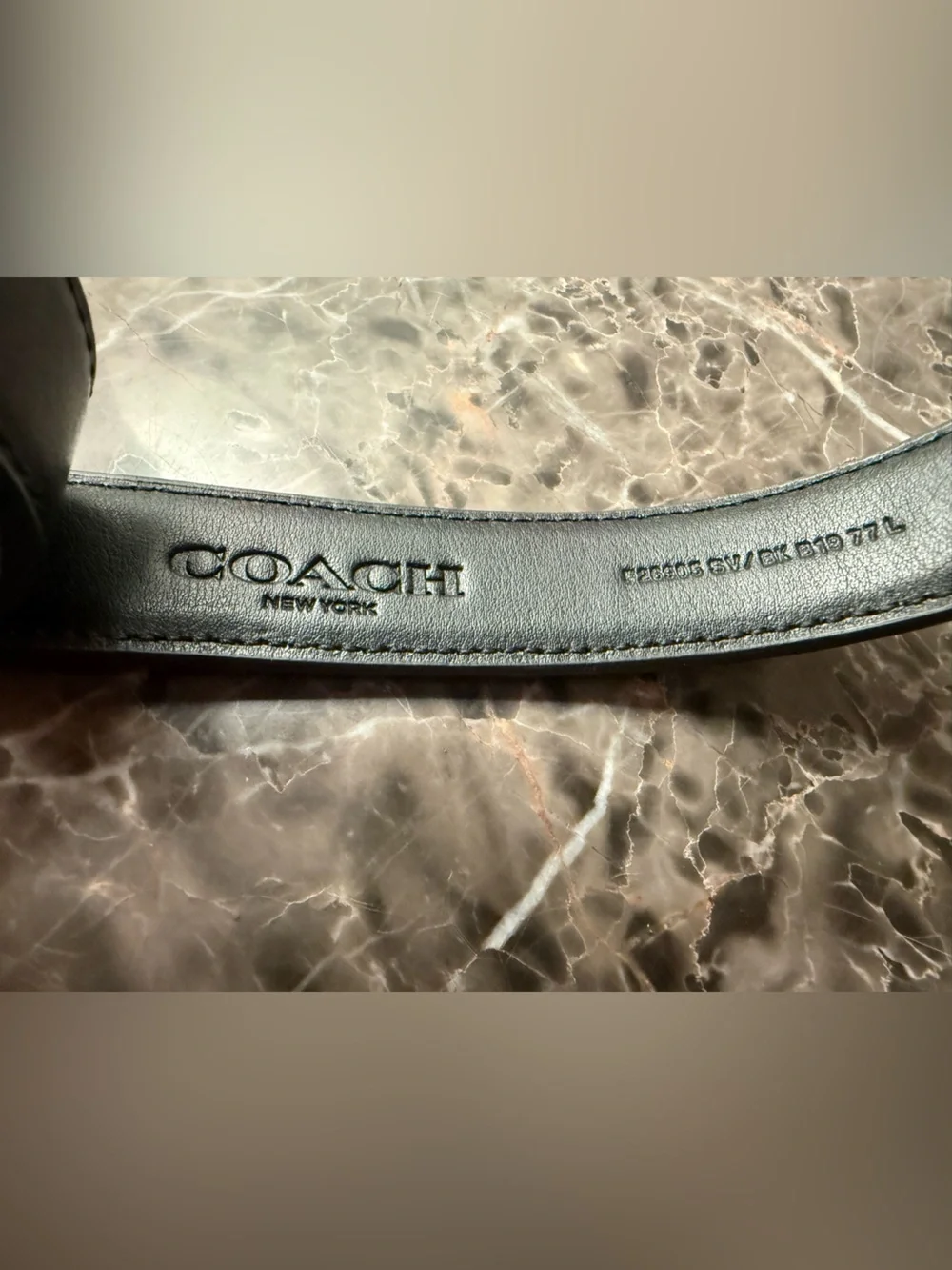 Coach Black Leather Dog Leash with Silver Hardware